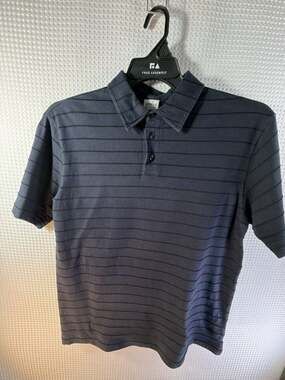 Armani Collezioni Men's Short Sleeve Striped Polo Shirt